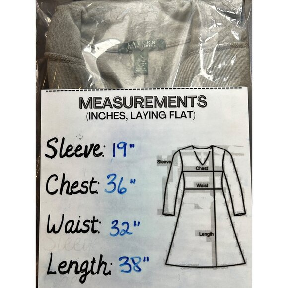 Lauren Ralph Lauren Womens Tunic Dress Sz S Gray Toggle Neck Preppy Classic Fall - Picture 7 of 7